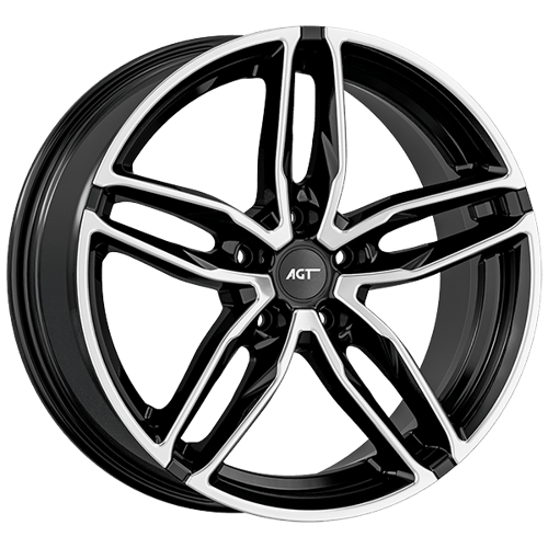 8.5X19" PCD5X112 AGT Wheels 907 ET72.6 Black Diamond 72.6 mm