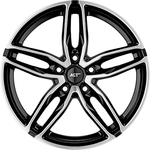 8.5X19" PCD5X112 AGT Wheels 907 ET72.6 Black Diamond 72.6 mm