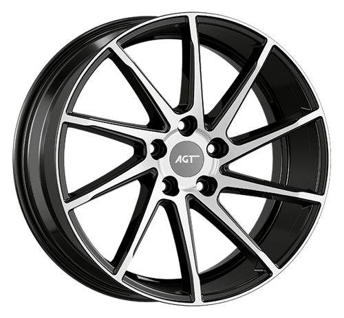 8.5X19" PCD5X112 AGT Wheels 921 ET45 Black Diamond 66.6 mm