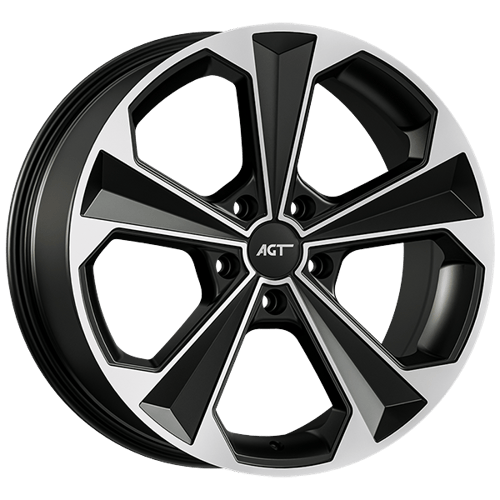 8.5X19" PCD5X114 AGT Wheels 19062 ET38 Matt Black Diamond 72.6 mm