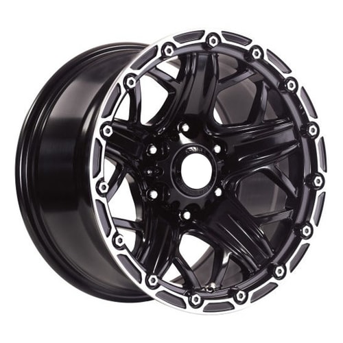 9.0X17" PCD 6X139.7 Megatork TORK3812 BLACK LIP MACHINED ET0 110 mm