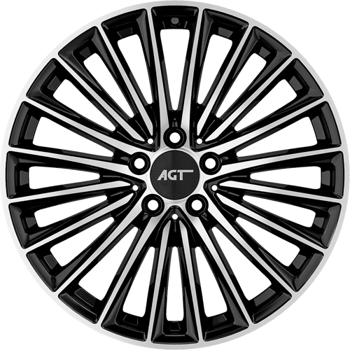9.0X18" PCD 5X112 AGT Wheels 18269-2 ET48 66.60 mm Gloss Black Diamond