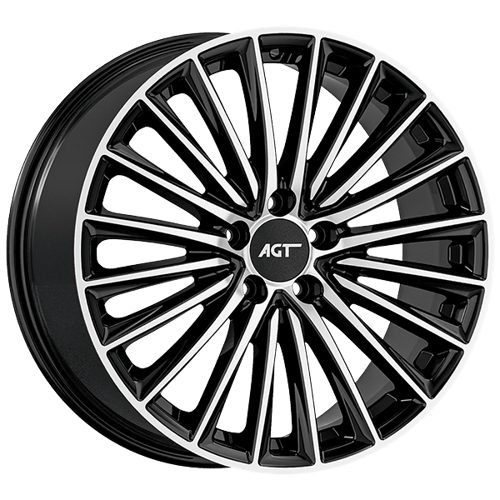 9.0X18" PCD 5X112 AGT Wheels 18269-2 ET48 66.60 mm Gloss Black Diamond