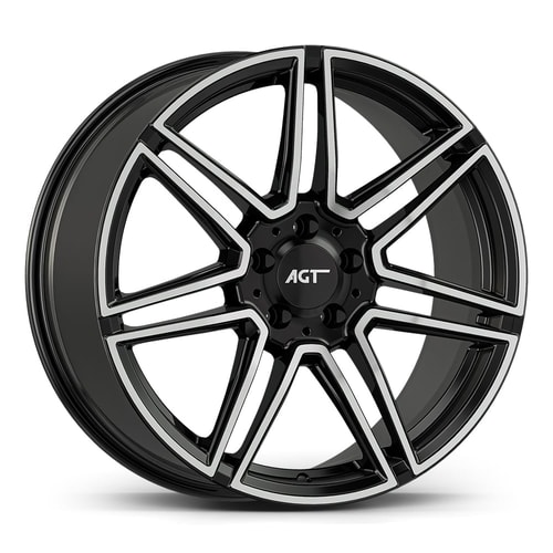 9.0X19" PCD 5X112 AGT Wheels 19266-2 ET45 66.60 mm Gloss Black Diamond