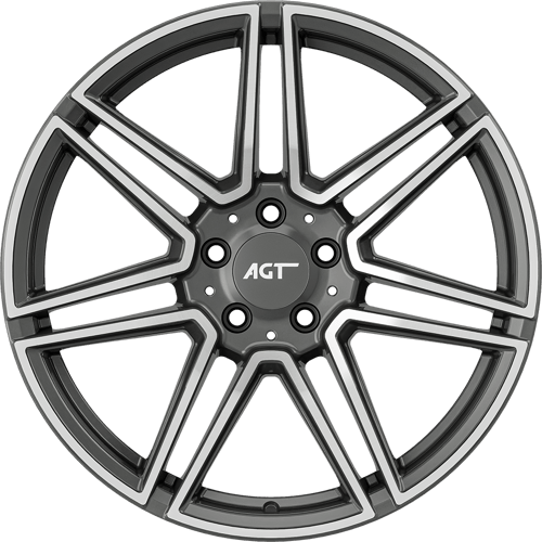 9.0X19" PCD 5X112 AGT Wheels 19266-2 ET48 66.60 mm Titan Diamond