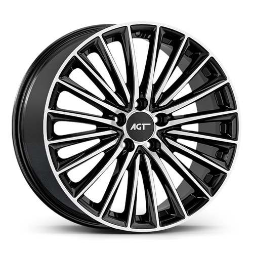 9.0X19" PCD 5X112 AGT Wheels 19269-2 ET45 66.60 mm Gloss Black Diamond