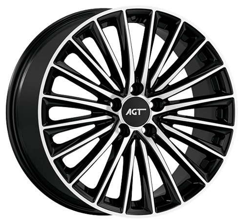 9.0X19" PCD 5X112 AGT Wheels 19269-2 ET48 66.60 mm Gloss Black Diamond