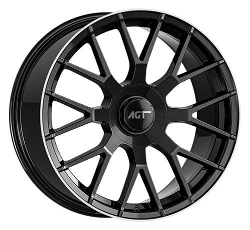 9.0X19" PCD5X112 AGT Wheels 19162-2 ET66.7 Black Lip Diamond 66.7 mm