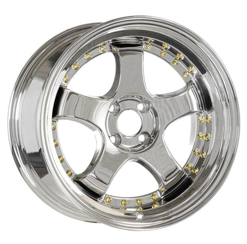 9.5X18" PCD 5X112 EMR Wheels L002-15 ET25 73.10 mm VC+ Gold Rivet