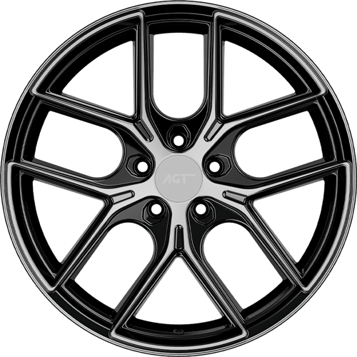 9.5X19" PCD 5X112 AGT Wheels 19258-2 FER-R01 ET35 72.60 mm Black Diamond
