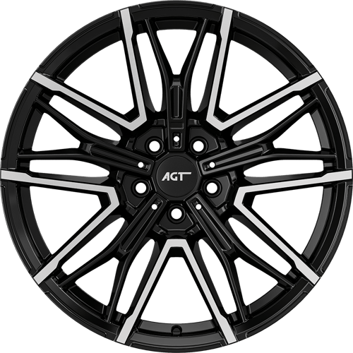 9.5X19" PCD 5X112 AGT Wheels 19272-2 ET40 66.60 mm Gloss Black Diamond