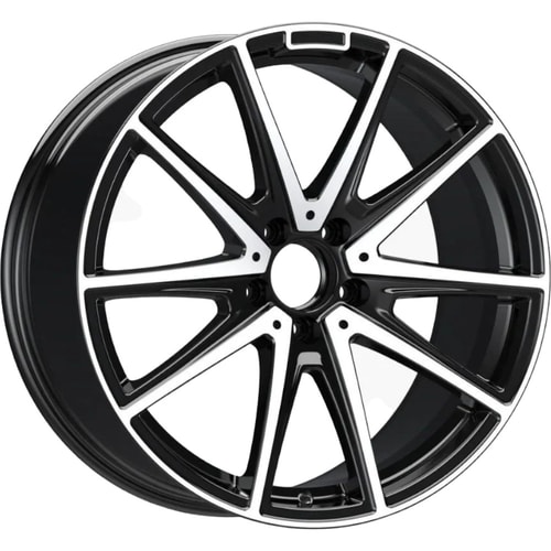 9.5X19" PCD 5X112 EMR Wheels EMR-A331-03 ET48 66.6 mm Black Lip Diamond