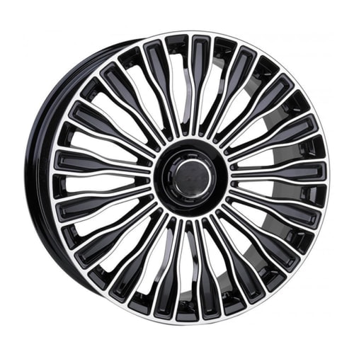 9.5X19" PCD 5X112 RC 329 BLACK POLISH ET48 66.6 mm