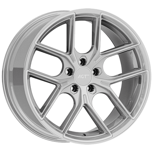 9.5X19" PCD 5X120 AGT Wheels 19258-2 ET35 72.60 mm Silver Diamond