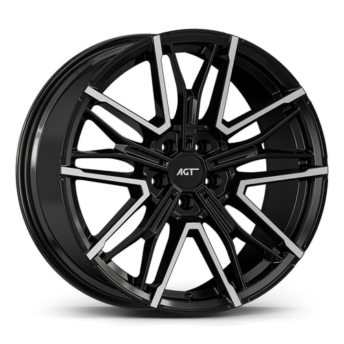 9.5X19" PCD 5X120 AGT Wheels 19272-2 ET40 72.60 mm Gloss Black Diamond