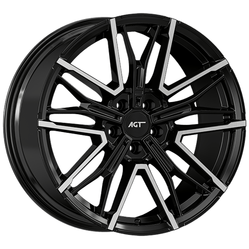 9.5X19" PCD 5X120 AGT Wheels 19272-2 ET40 72.60 mm Gloss Black Diamond