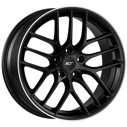 9.5X19" PCD5X112 AGT Wheels 19121-2 ET37 Matt Black Lip Diamond 73.1 mm
