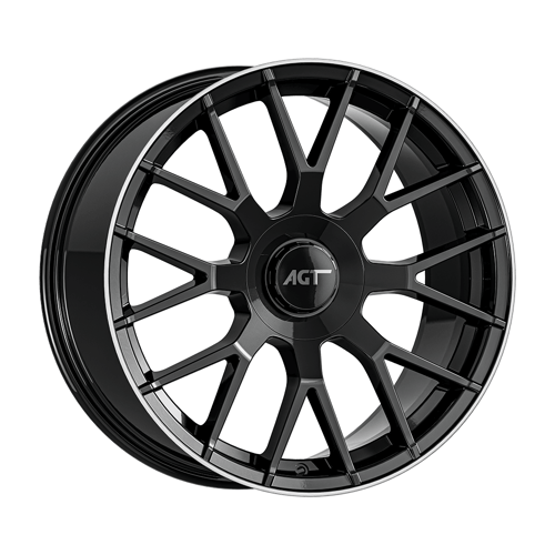 9.5X20" PCD5X112 AGT Wheels 20162-2 ET66.7 Black Lip Diamond 66.7 mm